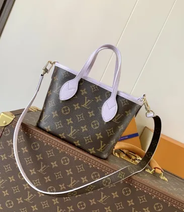 Louis Vuitton M25656 Neverfull Bandoulière Inside Out BB Tote Bag - Purple Monogram Canvas &amp; Leather with Microchip #A60520