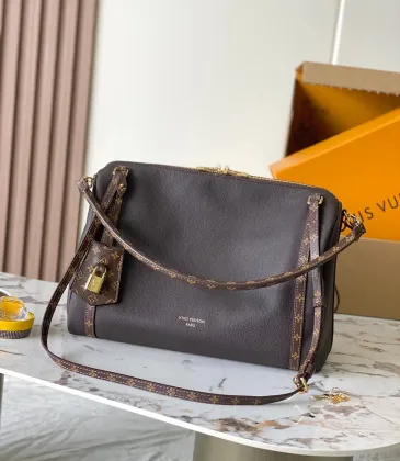 M26397 Express Medium Hobo Bag Dark Brown Calfskin Monogram Trim Crossbody Handbag #A65979 M26397 Express Medium Hobo Bag Dark Brown Calfskin Monogram Trim Crossbody Handbag #A65979