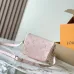 Louis Vuitton White Embossed Monogram Crossbody Bag With Pink Flower Charm And Chain Strap #A50893