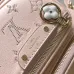 Louis Vuitton White Embossed Monogram Crossbody Bag With Pink Flower Charm And Chain Strap #A50893