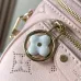 Louis Vuitton White Embossed Monogram Crossbody Bag With Pink Flower Charm And Chain Strap #A50893
