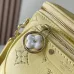 Louis Vuitton White Embossed Monogram Crossbody Bag With Pink Flower Charm And Chain Strap #A50893