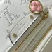 Louis Vuitton White Embossed Monogram Crossbody Bag With Pink Flower Charm And Chain Strap #A50893