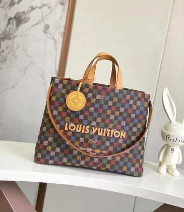 Louis Vuitton Colorful Damier Canvas Tote Bag With Brand Emblem And Charm #A51007