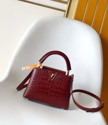 N96963 Capucines BB Croc Embossed Taurillon Leather Top Handle Crossbody Bag #A65975 N96963 Capucines BB Croc Embossed Taurillon Leather Top Handle Crossbody Bag #A65975