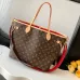 Louis Vuitton Neverfull Bandoulière Inside Out Medium Handbag With Chip Red #A54902