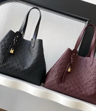 Brand L Neverfull MM Tote Bag (2 Colors) – Black/Burgundy Monogram Empreinte Leather with Gold-Tone Lock #A59173 Brand L Neverfull MM Tote Bag (2 Colors) – Black/Burgundy Monogram Empreinte Leather with Gold-Tone Lock #A59173