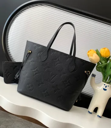  Neverfull medium shopping bag Handbag With Chip All Black #A54897