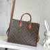 Louis Vuitton Monogram Canvas Tote Bag With Brown Leather Trim And Detachable Strap #A50837
