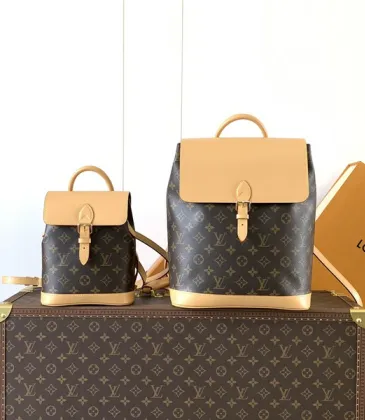 Louis Vuitton Monogram Canvas Backpack With Contrast Leather Flap And Top Handle #A50432