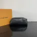 Louis Vuitton Black Leather Shoulder Bag With Silver Chain Strap And Monogram Tag #A50838