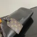 Louis Vuitton Black Leather Shoulder Bag With Silver Chain Strap And Monogram Tag #A50838
