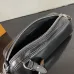 Louis Vuitton Black Leather Shoulder Bag With Silver Chain Strap And Monogram Tag #A50838