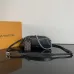 Louis Vuitton Black Leather Shoulder Bag With Silver Chain Strap And Monogram Tag #A50838