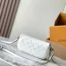 Louis Vuitton White Perforated Monogram Crossbody Bag With Pink Flower Accent And Mixed Straps #A50892