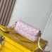Louis Vuitton White Perforated Monogram Crossbody Bag With Pink Flower Accent And Mixed Straps #A50892