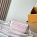 Louis Vuitton White Perforated Monogram Crossbody Bag With Pink Flower Accent And Mixed Straps #A50892