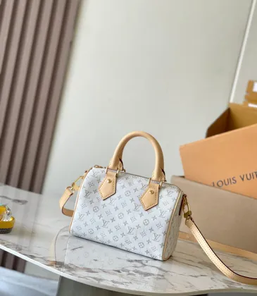 Louis Vuitton Mini Speedy Bag In Light Monogram Canvas With Leather Trim And Strap #A50833