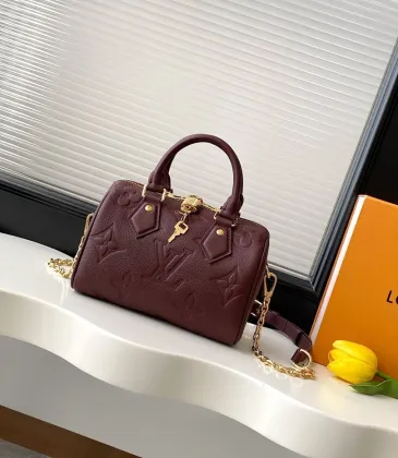 Brand L Speedy Bandoulière 20 – Burgundy Monogram Empreinte Leather with Gold-Tone Lock & Chain Strap #A59170 Brand L Speedy Bandoulière 20 – Burgundy Monogram Empreinte Leather with Gold-Tone Lock & Chain Strap #A59170