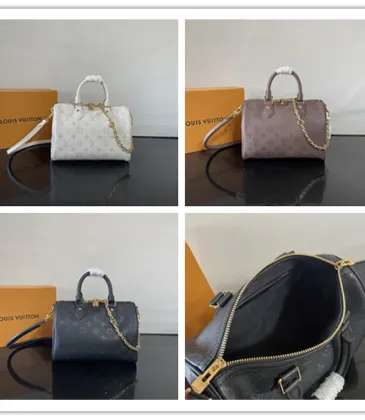 Brand L Speedy Bandoulière Mini (3 Colors) – White/Dark Brown/Black Monogram Empreinte Leather with Chain Strap #A59172 Brand L Speedy Bandoulière Mini (3 Colors) – White/Dark Brown/Black Monogram Empreinte Leather with Chain Strap #A59172