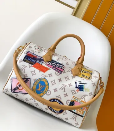 Louis Vuitton Monogram Canvas Speedy Bag With Colorful Patches And Leather Trim #A50839
