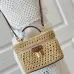 Louis Vuitton Crochet Straw Handbag With Leather Accents And Gold Hardware  size:19×11×6cm #A54069