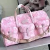 Louis Vuitton Pink Pixelated Pattern Duffle Bag With Multiple Pockets And Branded Strap #A50834