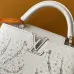 Louis Vuitton Women's White Grained Leather Handbag with Crystal Embellishments &amp; Signature LV Logo M25934 #A57317