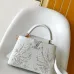 Louis Vuitton Women's White Grained Leather Handbag with Crystal Embellishments &amp; Signature LV Logo M25934 #A57317