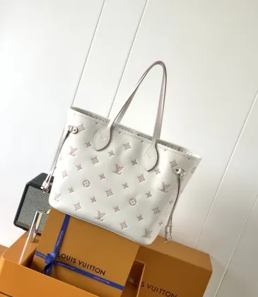 Authentic Louis Vuitton White Monogram Empreinte Neverfull MM Tote Bag M14285 #A56021