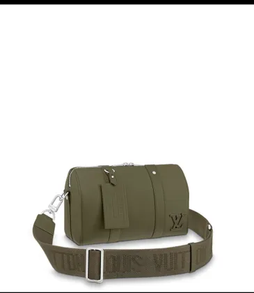Louis Vuitton Olive Green Leather Messenger Bag With Branded Strap size:27×7×13cm #A53750