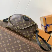 Chic Louis Vuitton Monogram Half - Moon Bag With Chain Strap For Timeless Elegance #A49948