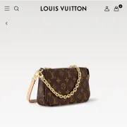 Louis Vuitton Monogram Crossbody Bag with Gold Chain Stylish Luxury Accessory #A54131