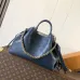 Louis Vuitton Embossed Leather Handbag With Gold Chain Detail In Navy  #A51597