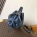 Louis Vuitton Embossed Leather Handbag With Gold Chain Detail In Navy  #A51597
