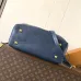 Louis Vuitton Embossed Leather Handbag With Gold Chain Detail In Navy  #A51597