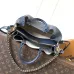 Louis Vuitton Embossed Leather Handbag With Gold Chain Detail In Navy  #A51597