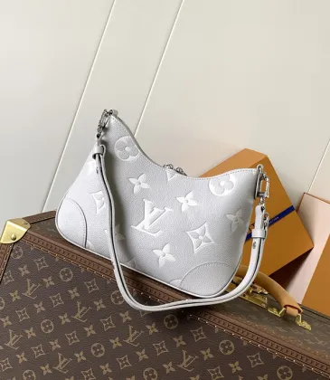 Louis Vuitton Embossed Monogram Hobo Bag In Light Gray With Adjustable Strap #A51594