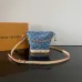 Louis Vuitton Denim Bucket Bag With Monogram Pattern And Gold Chain Accent  #A53368