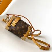 Louis Vuitton Classic Monogram Canvas Nano Bag with Leather Accents #A51003