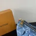 Louis Vuitton Denim Monogram Baguette Bag With Contrast Strap size:21×15×7cm #A53373