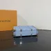 Louis Vuitton Light Blue Monogram Canvas Petite Malle Bag With Leather Strap #A50904