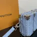 Louis Vuitton Light Blue Monogram Canvas Petite Malle Bag With Leather Strap #A50904