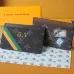 Louis Vuitton Monogram Eclipse Card Holder With Colorful Striped Accent and G.V Initials size:7×0.5×11cm #A53915