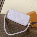 Louis Vuitton M25714 Wallet On Chain Ivy - Monogram Empreinte Leather (White) with Microchip #A60518