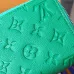 Louis Vuitton M25998 Full-Zip Wallet - Green Monogram Pattern Premium Leather Card Holder &amp; Coin Purse #A59489