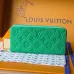 Louis Vuitton M25998 Full-Zip Wallet - Green Monogram Pattern Premium Leather Card Holder &amp; Coin Purse #A59489