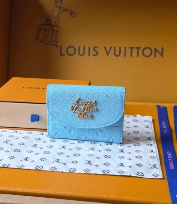 Brand L M27480 Rosali Sky Blue Empreinte Leather Snap Closure Coin Card Mini Wallet #A66006