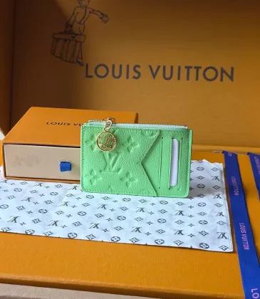 Brand L M27668 Porto Cult Romy Green Empreinte Leather Zip Card Holder Wallet #A66003