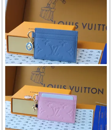 Louis Vuitton Empreinte Leather Card Holders With Charms In Blue And Pink #A52593